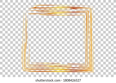 Dibujar mano Dibujar marco cuadrado a partir de la marca de oro múltiple para el diseño de elementos, con efecto transparente de fondo