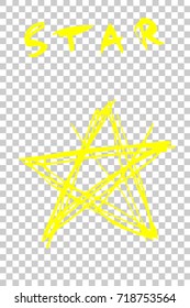 Hand Draw Sketch of Star, at Transparent Effect Background
