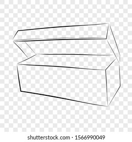 Hand Draw Sketch Template Vector Black Shoe Box, at Transparent Effect Background
