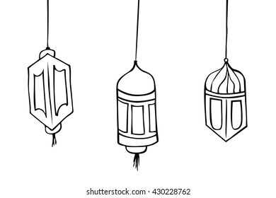 Hand Draw sketch of three model Lantern 