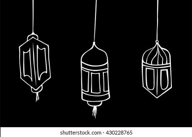 Hand Draw sketch of three model Lantern 