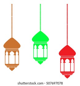 Hand Draw sketch of three model Lantern isolated on white
