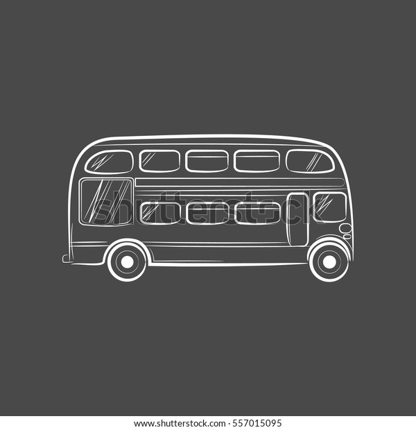 Hand draw sketch Transportation Travel icon\
bus. Vector illustration