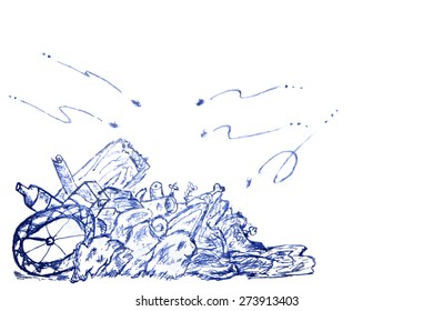 hand draw sketch, Trash 