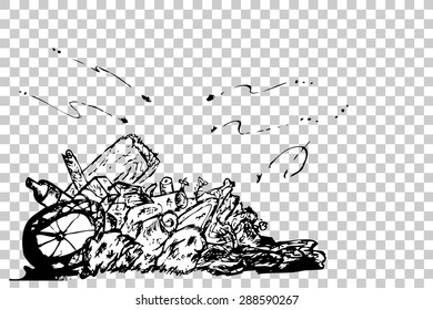 hand draw sketch, Trash
