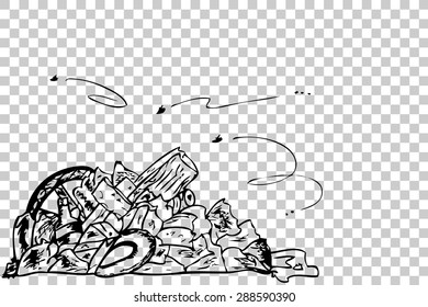 hand draw sketch, Trash

