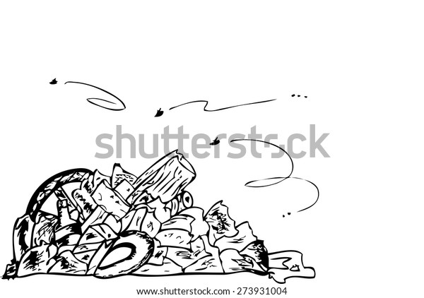 Hand Draw Sketch Trash Stock Vector (Royalty Free) 273931004