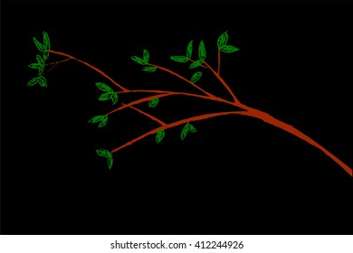 hand draw sketch of tree branches