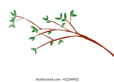 hand draw sketch of tree branches