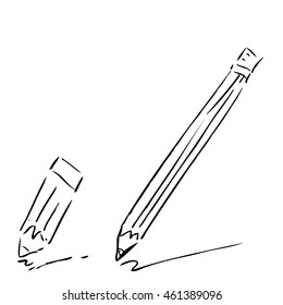 Hand Draw Sketch of two pencils, isolated on white
