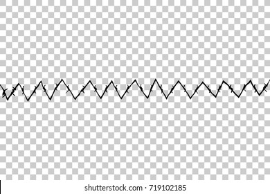 Hand Draw sketch of various seamless Barbed Wire, at transparent effect background