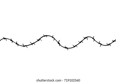 Hand Draw sketch of various seamless Barbed Wire, at transparent effect background
