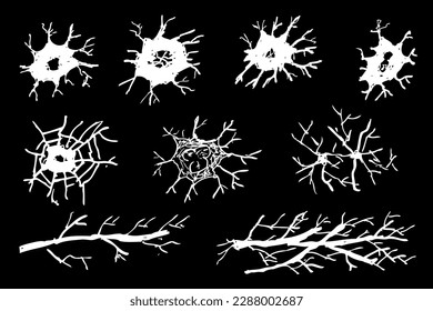 hand draw sketch vector black white crack set 9
