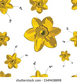 Hand draw sketch vector. illustration seamless pattern vector. Seamless floral pattern. Flowers texture