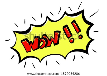 Hand Draw Sketch Vector Surpise or shock expression, Wow
