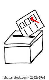 hand draw sketch, vote box 