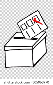 hand draw sketch, vote box
