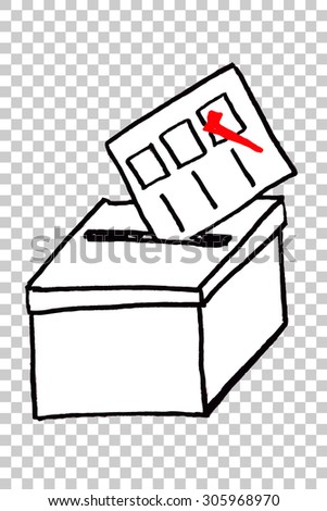 hand draw sketch, vote box
