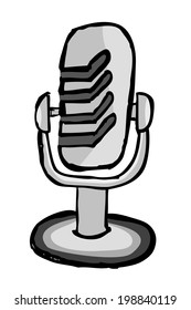 Hand draw sketch, wireless microphone 