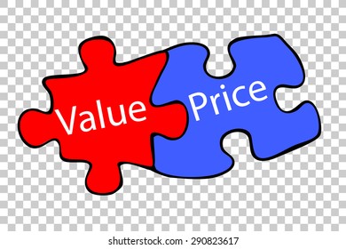 hand draw sketch,illustration for connectivity between value and price