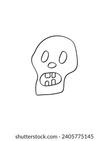 hand draw skull icon, vector best line icon.