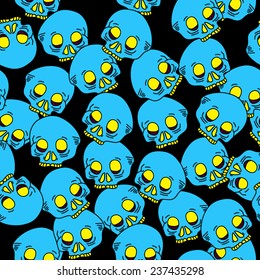 Hand draw skull pattern. Seamless skull pattern repeat wallpaper in black. Skull background. Skull background vector.