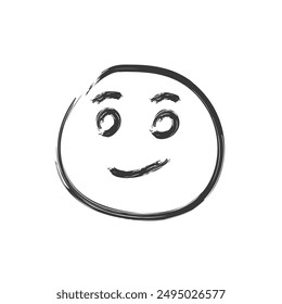 Hand draw smile icon isolate on white background. Vector illustration