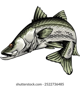 MÃO desenhar SNOOK FISH SALTAR STRAKE