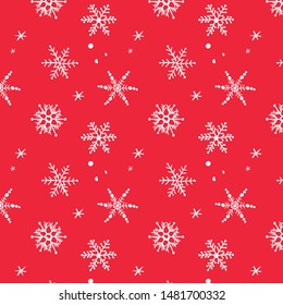 hand draw snowflakes seamless pattern