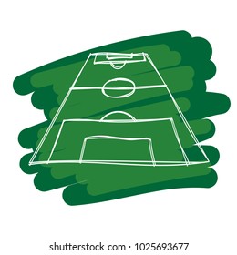 Hand draw soccer field