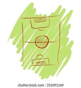 Hand draw soccer field