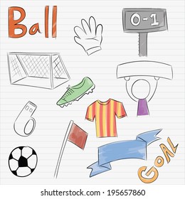 hand draw soccer icon set