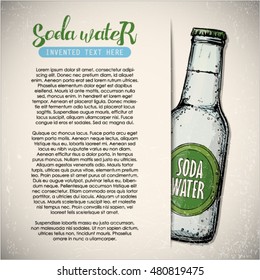 Hand draw of soda water bottle. Vector illustration.