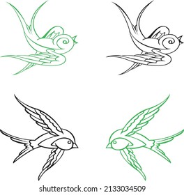 Dibujar a mano Sparrows Vector icono en Illustrator