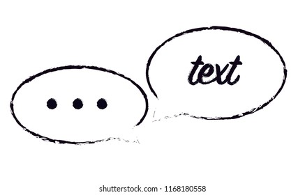 Hand Draw Speech Bubble with Text Space