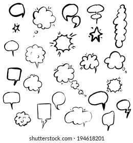 Hand Draw Speech Bubble, Vector Illustration