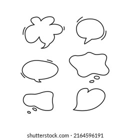 Hand draw speech bubble vector set. Сollection of frame border.