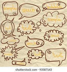 Hand draw speech bubbles, vector