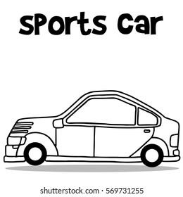 Hand draw of sport car vector illustration