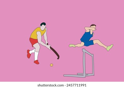 hand draw of sports vector illustration