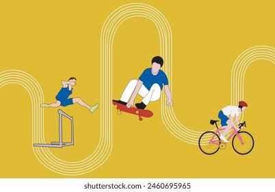 hand draw of sports vector illustration design 