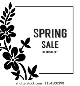 Hand draw for spring sale design with flower vector illustration