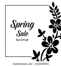 Hand draw for spring sale design with flower vector illustration