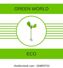Hand draw Sprout plant. Green world concept. Vector illustration