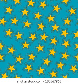 Hand draw star sky seamless background