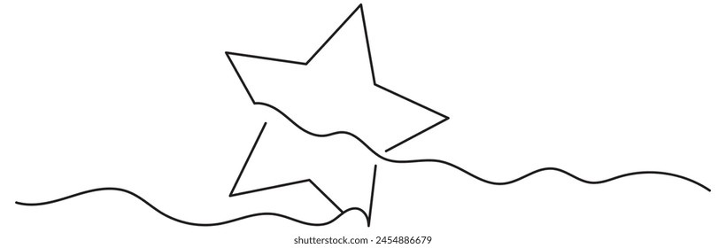 hand draw stars illustration in continuous line arts style vector