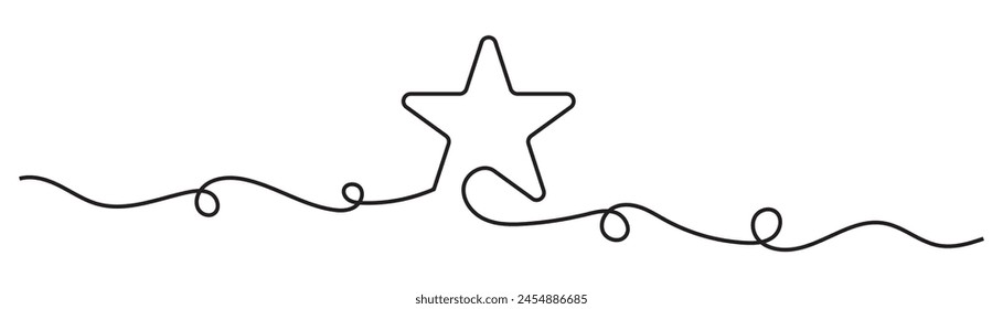 ilustración de estrellas de dibujo a mano en línea continua arte estilo Vector