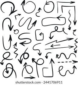 Hand Draw Stationary elements, arrow vector pack