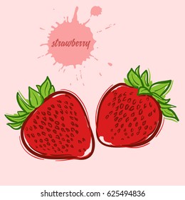 hand draw of strawberry