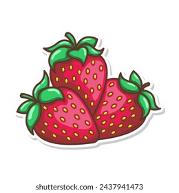 hand draw strawberry fruit illustration art